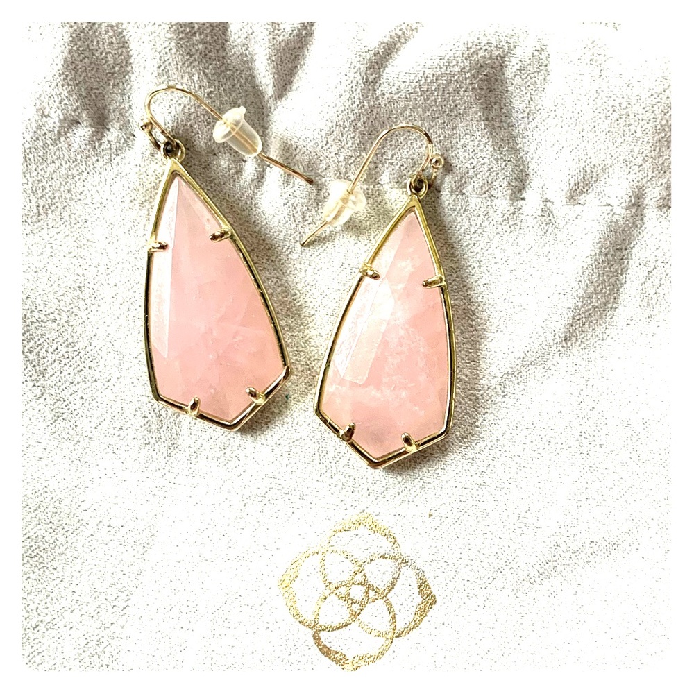 Kendra Scott Carla Drop Earrings in Rose Quartz